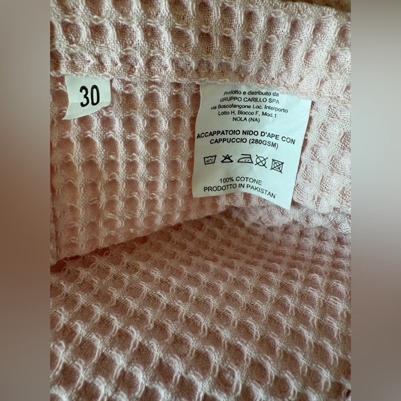 Italian Pink Waffle Knit Robe - Picture 4 of 4